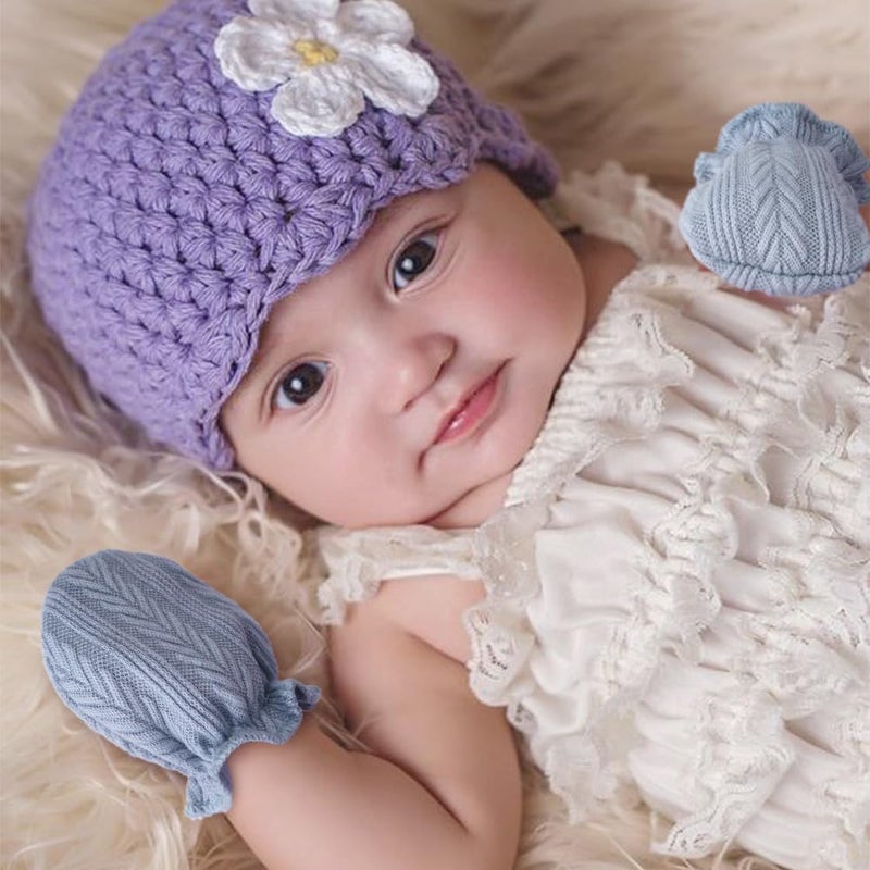 DRESHOW BQUBO Newborn Infant Toddler Mittens No Scratch Cotton Elastic Wrist Gloves Hypoallergenic for 0-6 Months Baby Boys Girls - Image 2